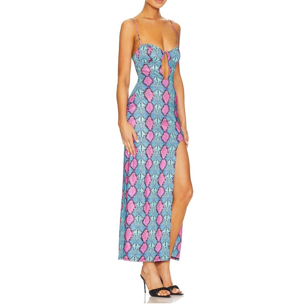 AFRM Bluma Maxi Dress in Blue Snake